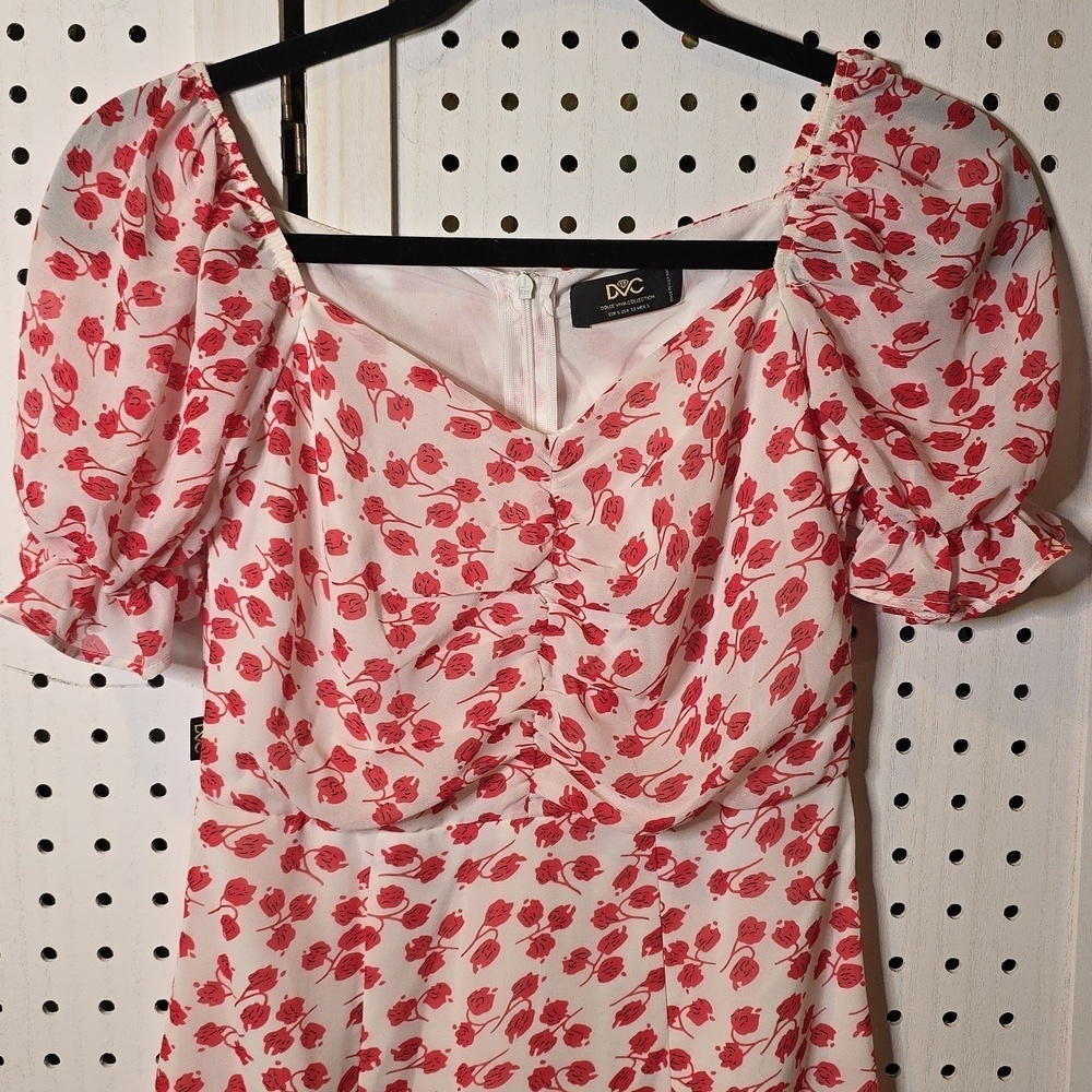 Dolce Vita Collection Size Small Floral Puff Sleeve Midi Dress - Picture 2 of 7